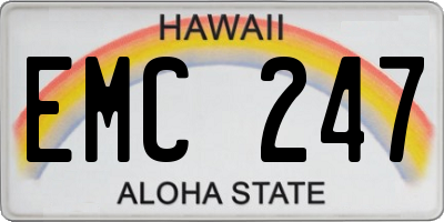 HI license plate EMC247