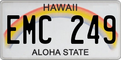 HI license plate EMC249