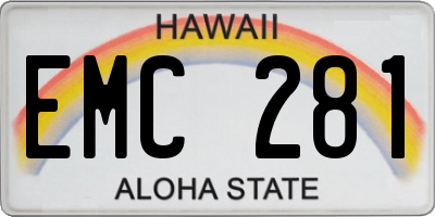 HI license plate EMC281