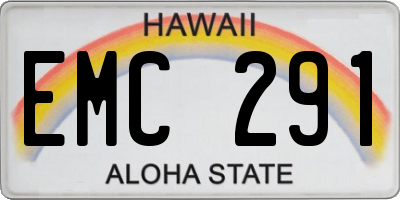 HI license plate EMC291