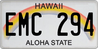 HI license plate EMC294