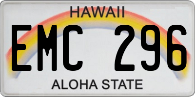 HI license plate EMC296