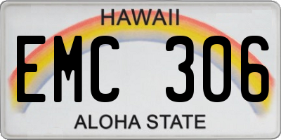HI license plate EMC306
