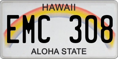 HI license plate EMC308