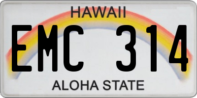 HI license plate EMC314