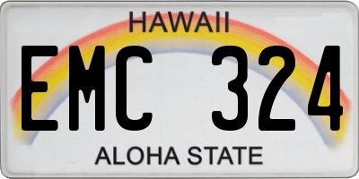 HI license plate EMC324