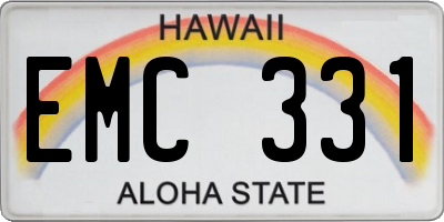 HI license plate EMC331
