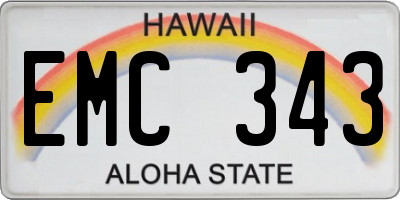 HI license plate EMC343