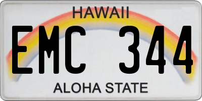 HI license plate EMC344