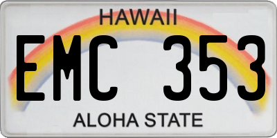 HI license plate EMC353