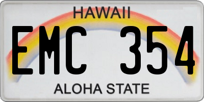 HI license plate EMC354