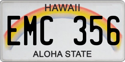 HI license plate EMC356