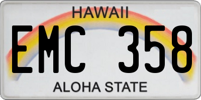 HI license plate EMC358