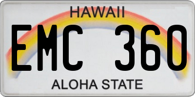 HI license plate EMC360