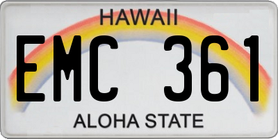 HI license plate EMC361