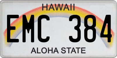HI license plate EMC384
