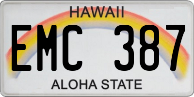HI license plate EMC387