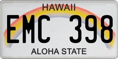 HI license plate EMC398