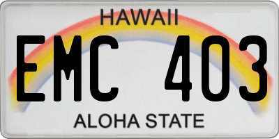 HI license plate EMC403