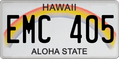 HI license plate EMC405