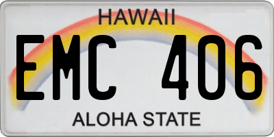 HI license plate EMC406