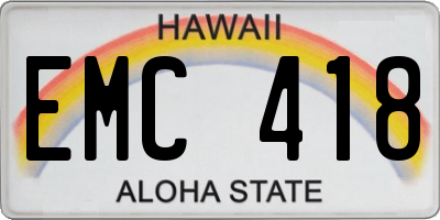 HI license plate EMC418