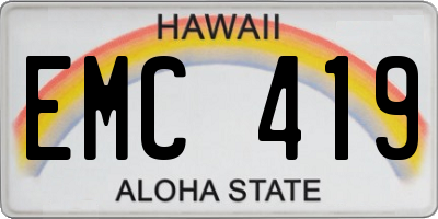 HI license plate EMC419