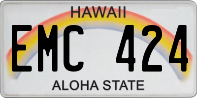 HI license plate EMC424