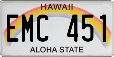 HI license plate EMC451