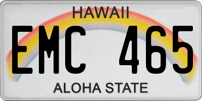 HI license plate EMC465