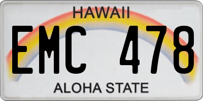HI license plate EMC478