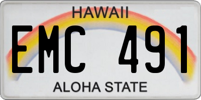 HI license plate EMC491