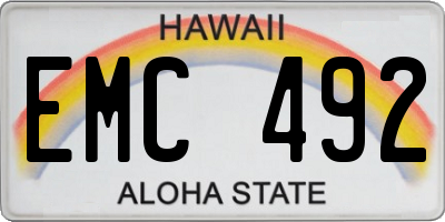 HI license plate EMC492