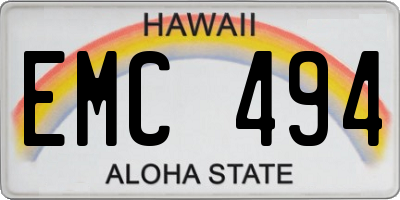 HI license plate EMC494