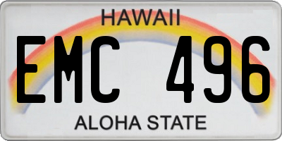 HI license plate EMC496