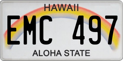 HI license plate EMC497