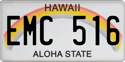 HI license plate EMC516