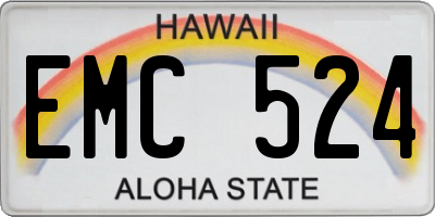 HI license plate EMC524