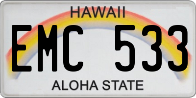 HI license plate EMC533
