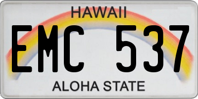 HI license plate EMC537