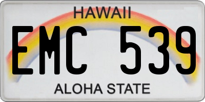 HI license plate EMC539