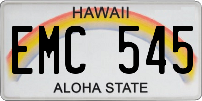 HI license plate EMC545