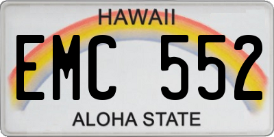 HI license plate EMC552
