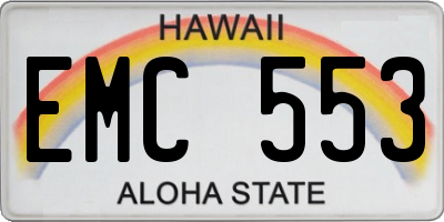 HI license plate EMC553