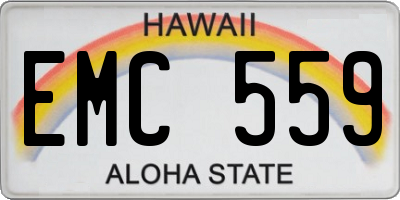 HI license plate EMC559