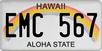 HI license plate EMC567