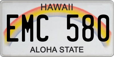 HI license plate EMC580