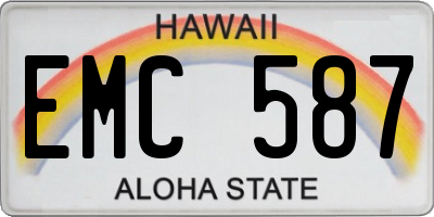 HI license plate EMC587