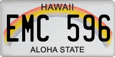 HI license plate EMC596