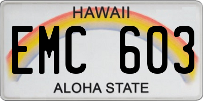 HI license plate EMC603
